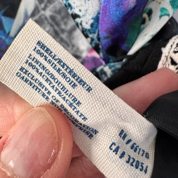 Leifsdottir 100% Silk Dress Abstract Print Long Sleeve Multicolor‎ Size 6 - Picture 4 of 6